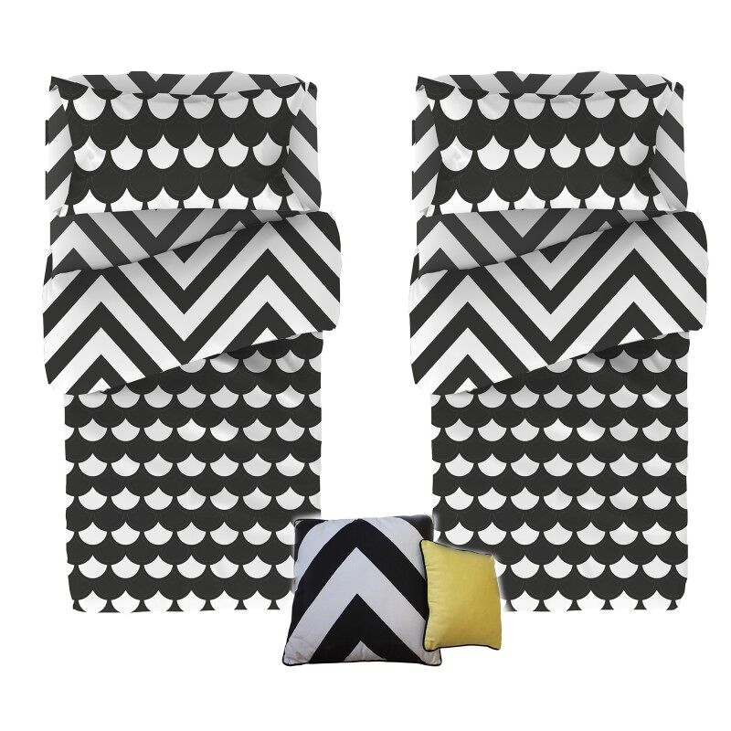 Fundas nórdicas pack 2 + cojines algodón blanco 90x190cm