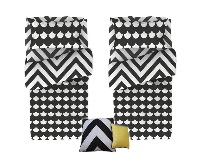 Fundas nórdicas pack 2 + cojines algodón blanco 90x190cm