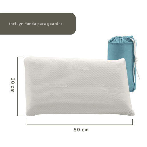 Almofada 100% Viscoelástica Infantil Aloe Vera 30x50cm com Bolsa de Transporte Donegal Collections