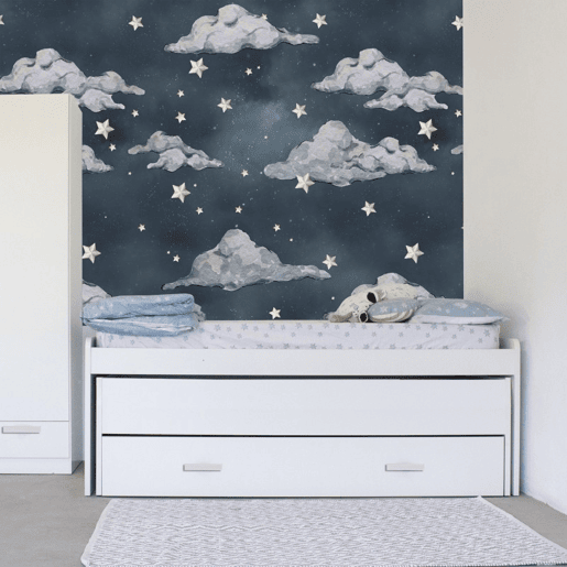Cama tripla em aglomerado branco com estrados 105x200cm