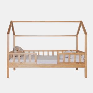 Cama casinha com grades de madeira pinho 90x190 cm