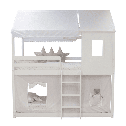 Cobertura de beliche Montessori em algodão branco 167x133196x90cm