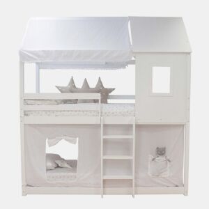 Cobertura de beliche Montessori em algodão branco 167x133196x90cm