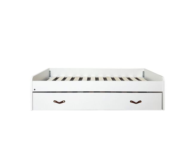 Cama + cajones aglomerado blanco con somier 90x190cm