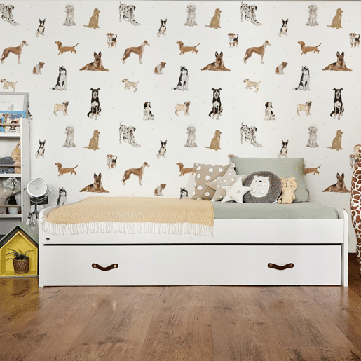 Cama + gavetas aglomerado branco com estrado 90x190cm