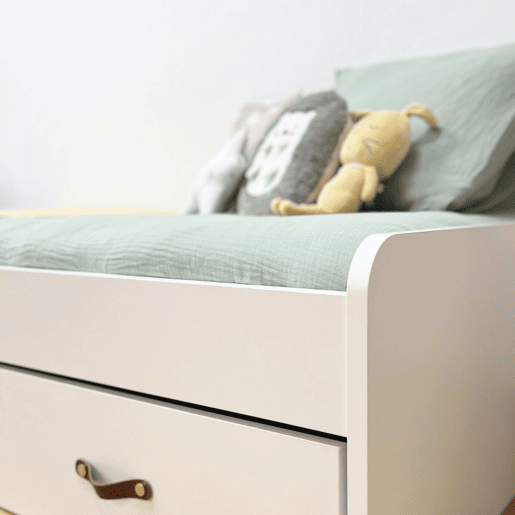 Cama + gavetas aglomerado branco com estrado 90x190cm