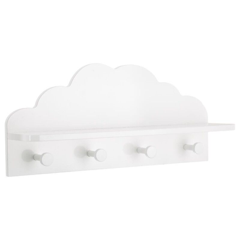 Perchero 4 colgadores mdf blanco 12x48x22cm