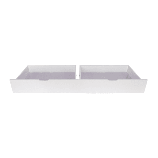 Cama cabana + 2 gavetas de madeira branca 90x190cm