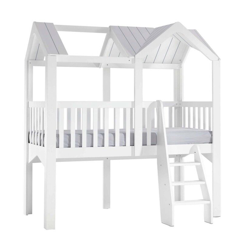 Cama alta madera blanco 223.8x209.4x110.3cm