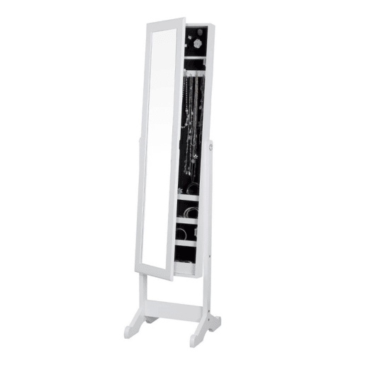 Caixa de joias com Espelho MDF branco 145x36,5x 34,5cm