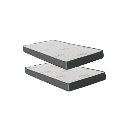 Cama + gavetas aglomerado branco com estrados e colchões 90x200cm