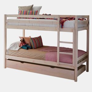 Beliche + cama elevável madeira branco lavado 90x190cm