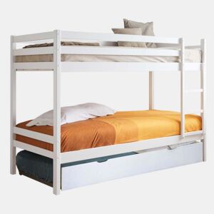 Beliche + cama elevável madeira branca 90x19090x190cm
