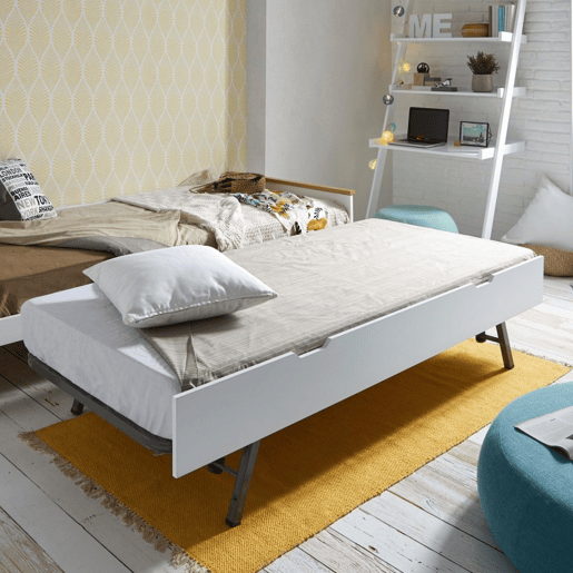Beliche + cama elevável madeira branca 90x19090x190cm