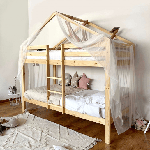 Cobertura de beliche Happy Tulle branca 208x202x98cm