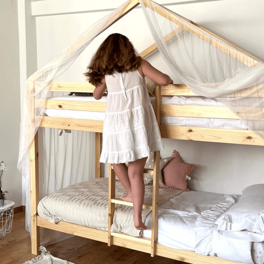 Cobertura de beliche Happy Tulle branca 208x202x98cm