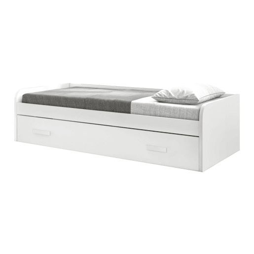 Cama + cama elevável aglomerado branco com estrado 105105 cm