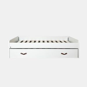 Cama + gavetas aglomerado branco com estrado e colchão 90x190cm