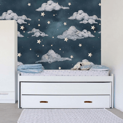 Cama tripla em aglomerado branco com estrados 90x200cm