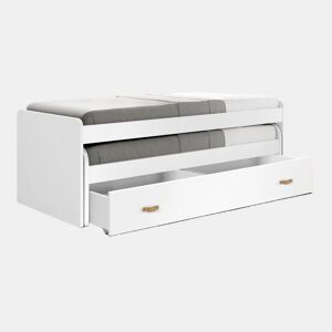 Cama + gavetas aglomerado branco com estrados 105x200cm