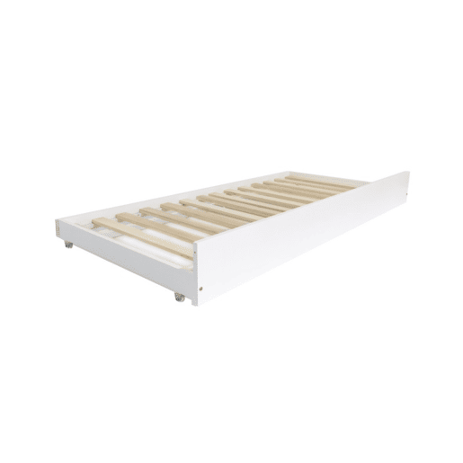 Beliche + cama de arrastro madeira branca 90x190cm