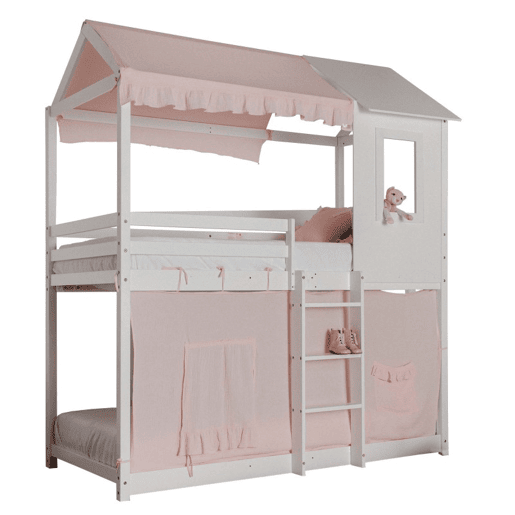Cobertura de beliche Montessori em algodão rosa 90x196cm