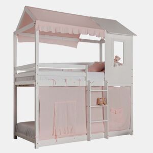 Cobertura de beliche Montessori em algodão rosa 90x196cm