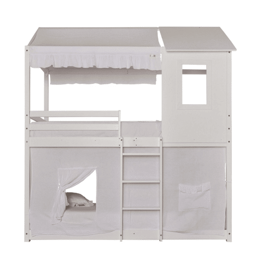 Cobertura de beliche Montessori em algodão branco 90x196cm