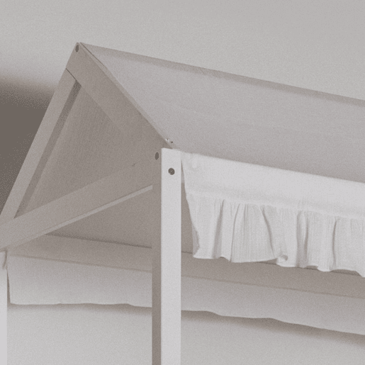 Cobertura de beliche Montessori em algodão branco 90x196cm