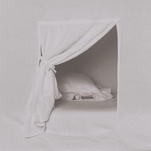 Cobertura de beliche Montessori em algodão branco 90x196cm
