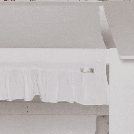 Cobertura de beliche Montessori em algodão branco 90x196cm