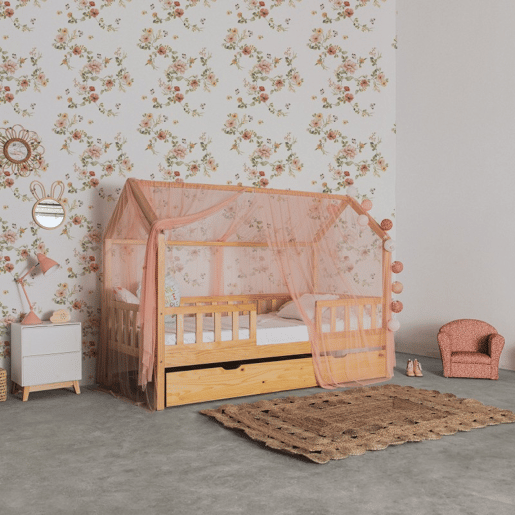 Cobertura para Swayer e Montessori tule rosa velho 200x167cm