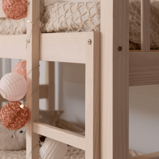 Beliche + cama extraível madeira branca lavada 90x190cm