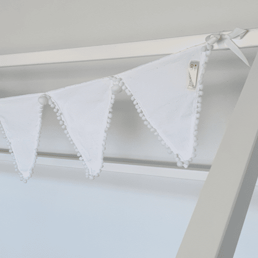 Galhardete de algodão branco 160x25cm Galhardete de algodão branco 160x25cm