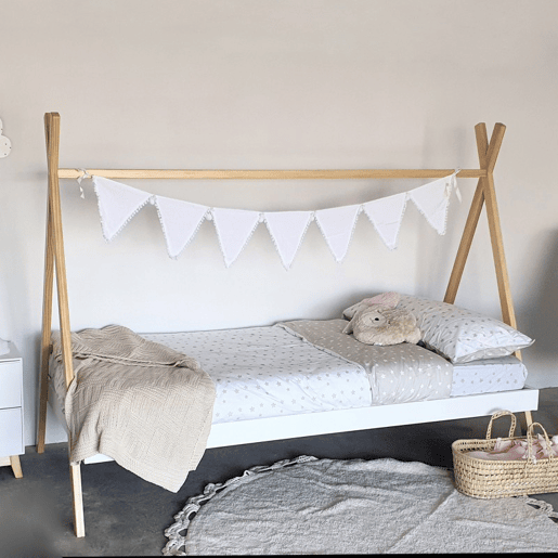 Galhardete de algodão branco 160x25cm Galhardete de algodão branco 160x25cm