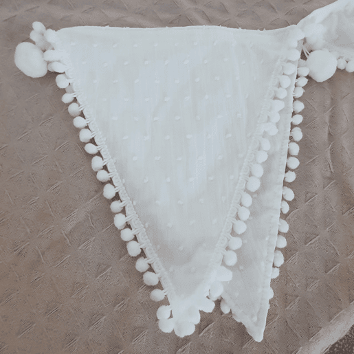 Galhardete de algodão branco 160x25cm Galhardete de algodão branco 160x25cm