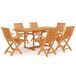 Conjunto de comedor de jardín 7 piezas madera maciza de teca Conjunto de comedor de jardín 7 piezas madera maciza de teca Marrón