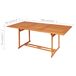 Conjunto de comedor de jardín 7 piezas madera maciza de teca Conjunto de comedor de jardín 7 piezas madera maciza de teca Marrón
