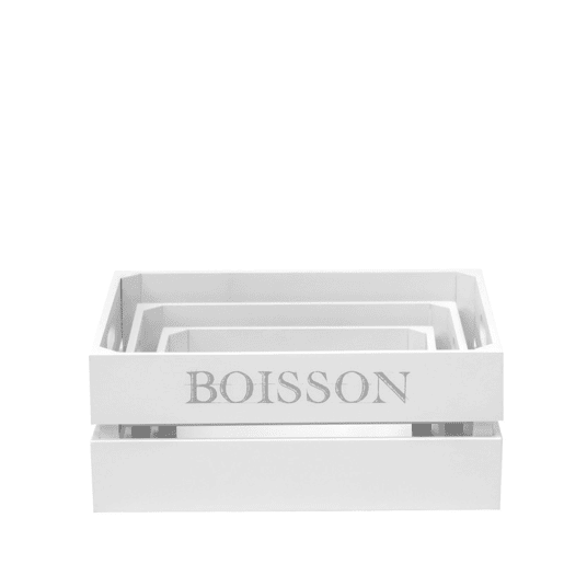 Caixas infantil set de 3 em MDF branco17x28x1532x23x1227x18x10cm