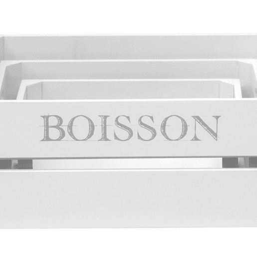 Caixas infantil set de 3 em MDF branco17x28x1532x23x1227x18x10cm