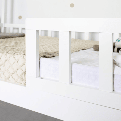 Cama casinha com grades madeira branca 90x190 cm