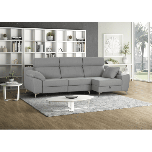 Sofá-cama Elegance Grey com chaise longue à direita Sofá-cama Elegance Grey com chaise longue à direita