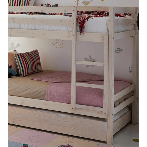 Beliche + cama extraível de madeira branco lavado 90x190cm Beliche + cama extraível de madeira branco lavado 90x190cm