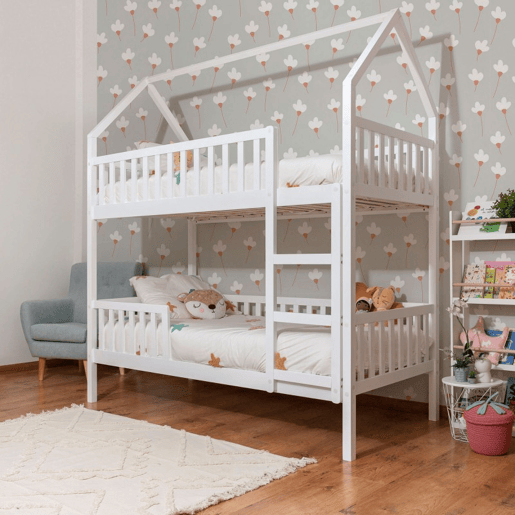 Beliche casinha de madeira branco 90x19090x190cm