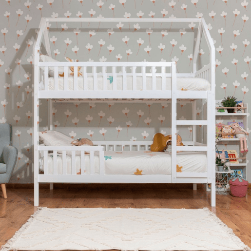 Beliche casinha de madeira branco 90x19090x190cm