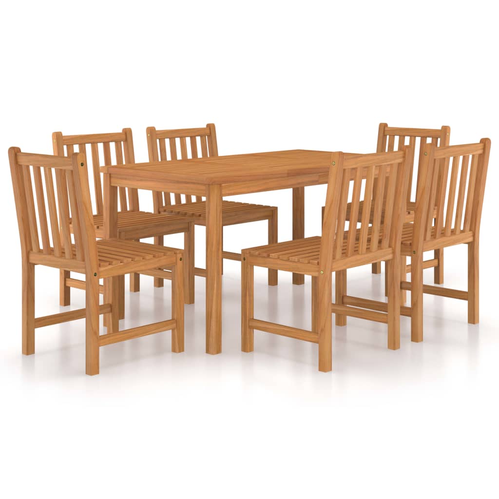 Conjunto de comedor de jardín 7 piezas madera maciza de teca