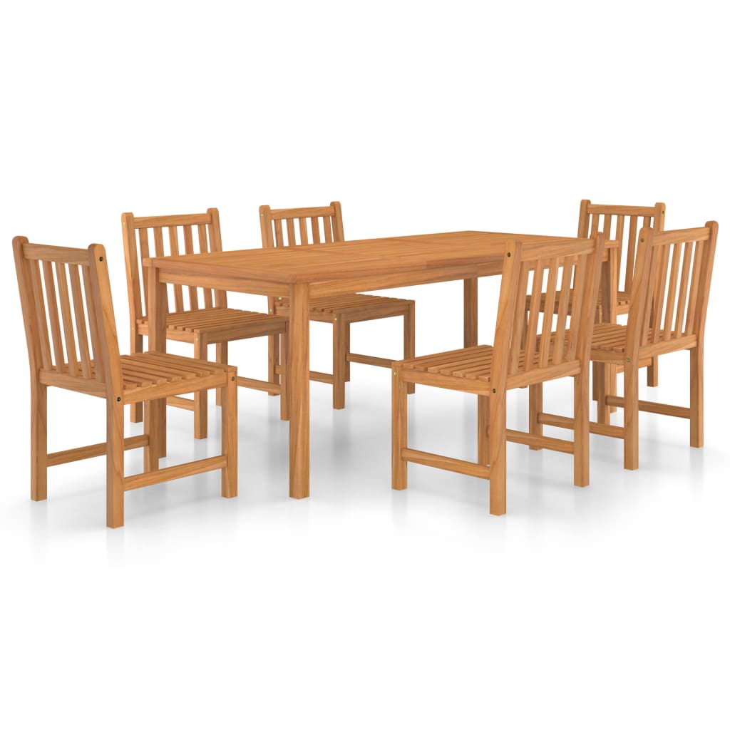 Conjunto de comedor de jardín 7 piezas madera maciza de teca