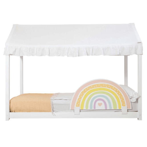 Cobertura da cama Montessori em algodão branco 40x200,5x100cm