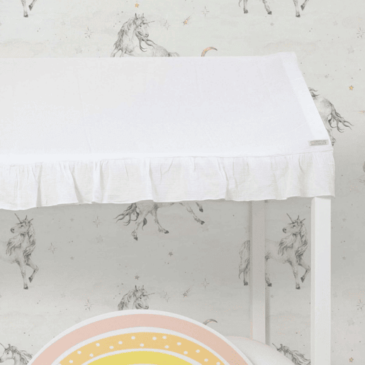 Cobertura da cama Montessori em algodão branco 40x200,5x100cm