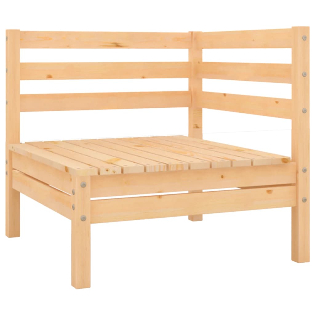 Sofás esquinero de jardín 2 uds madera maciza de pino